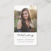 Viering van het leven Foto Memorial Prayer Kaart Visitekaartje (Voorkant)