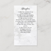 Viering van het leven Foto Memorial Prayer Kaarten Contactkaartje (Achterkant)