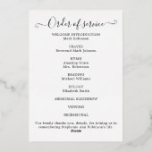 Viering van het Leven Foto Orde van de Dienst Folie Uitnodiging (Achterkant)