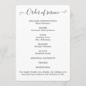 Viering van het Leven Foto Orde van de Dienst Programmakaart (Achterkant)