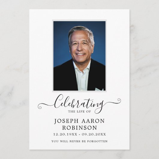 Viering van het Leven Foto Orde van de Dienst Programmakaart (Voorkant)