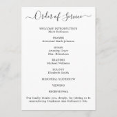 Viering van het Leven Foto Orde van de Dienst Programmakaart (Achterkant)