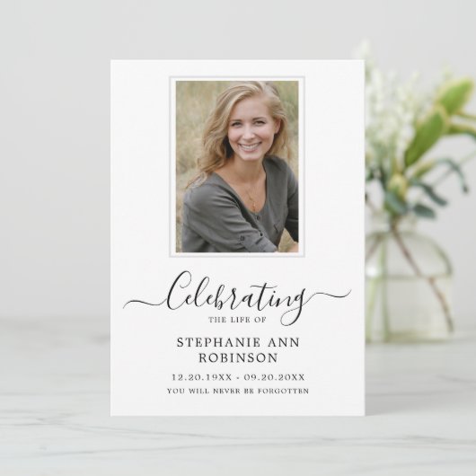 Viering van het Leven Foto Orde van de Dienst Programmakaart (Staand voorkant)