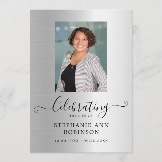 Viering van het Leven Foto Orde van de Dienst Programmakaart (Voorkant)