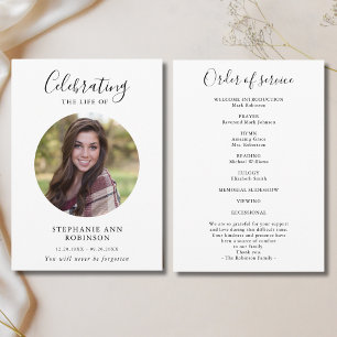 Viering van het Leven Foto Orde van de Dienst Programmakaart
