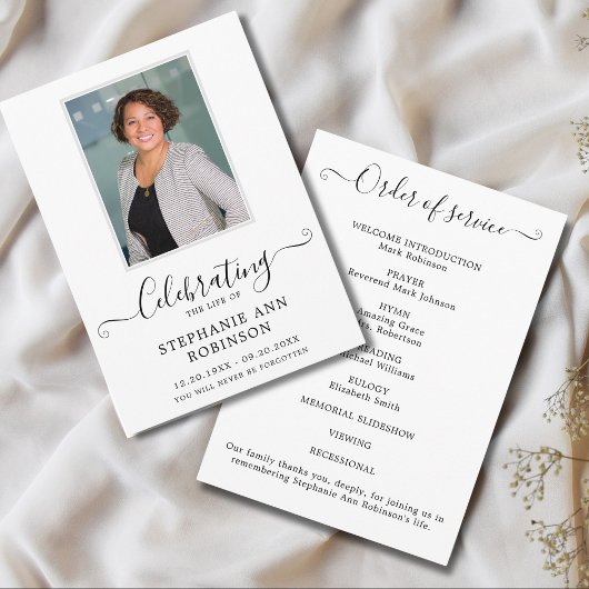 Viering van het Leven Foto Orde van de Dienst Programmakaart