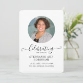 Viering van het Leven Foto Orde van de Dienst Programmakaart (Staand voorkant)