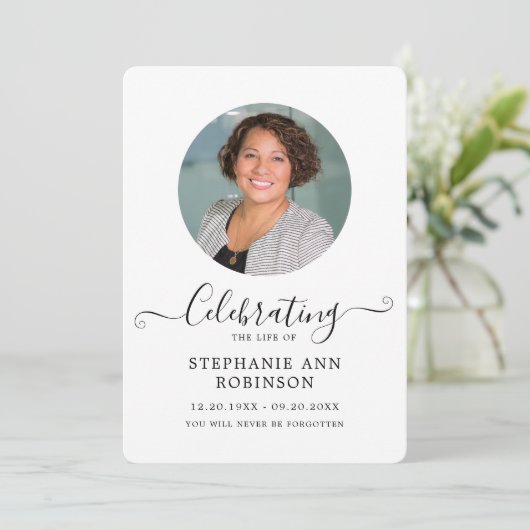 Viering van het Leven Foto Orde van de Dienst Programmakaart (Staand voorkant)