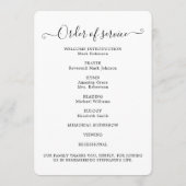 Viering van het Leven Foto Orde van de Dienst Programmakaart (Achterkant)