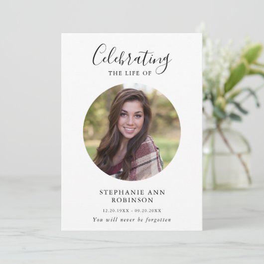 Viering van het Leven Foto Orde van de Dienst Programmakaart (Staand voorkant)