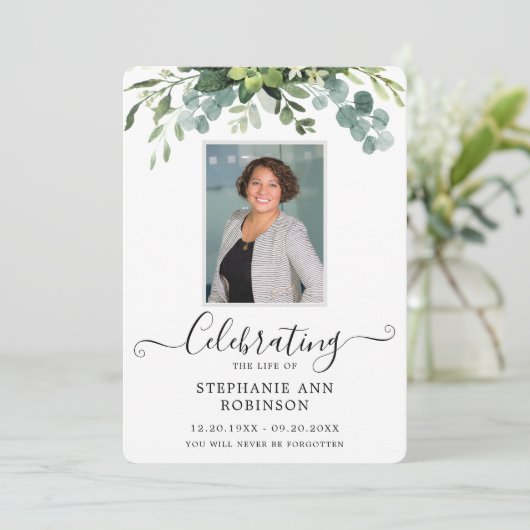 Viering van het leven Foto Order of Service Progra Programmakaart (Staand voorkant)