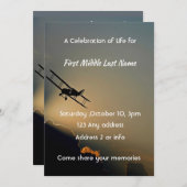 Viering van het leven Foto Piloot Vliegtuig Vliege Kaart (Voorkant / Achterkant)