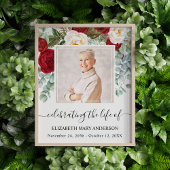 Viering van het leven Foto Red White Roses Memoria Afdruk