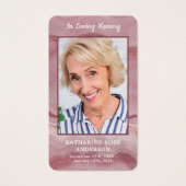 Viering van het leven Foto Roze Begrafenisgebed Ka Visitekaartje (Voorkant)