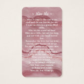 Viering van het leven Foto Roze Begrafenisgebed Ka Visitekaartje (Achterkant)