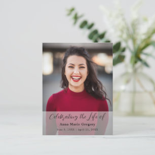 Viering van het leven Foto Simple Memorial begrafe Briefkaart