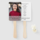 Viering van het leven Foto Simple Memorial begrafe Handwaaier (Voorkant en achterkant)