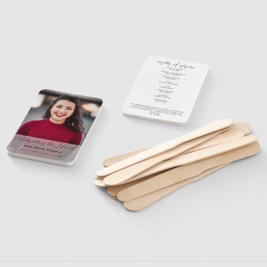 Viering van het leven Foto Simple Memorial begrafe Handwaaier (Niet-gemonteerd)