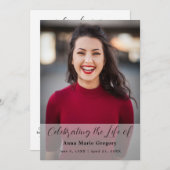 Viering van het leven Foto Simple Memorial begrafe Programmakaart (Voorkant / Achterkant)