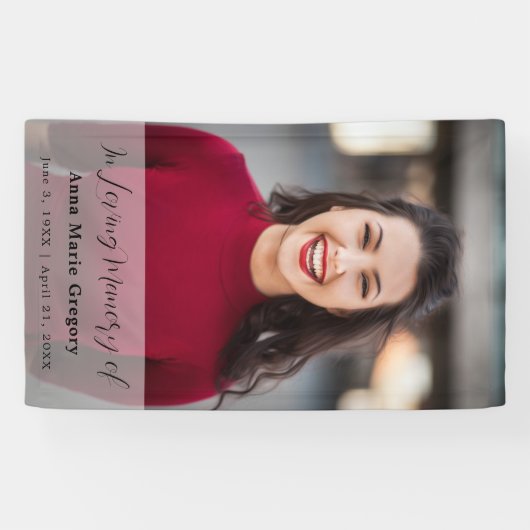 Viering van het leven Foto Simple Memorial begrafe Spandoek (Horizontaal)