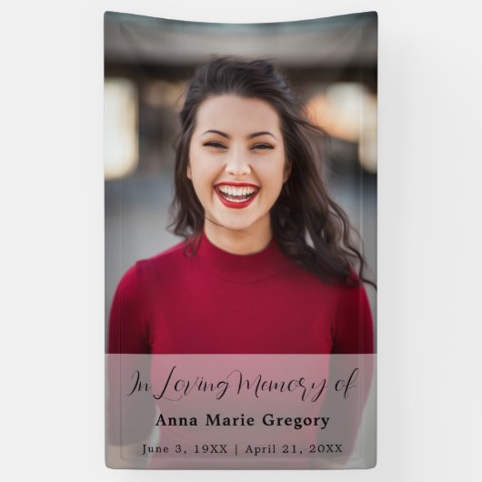 Viering van het leven Foto Simple Memorial begrafe Spandoek (Verticaal)