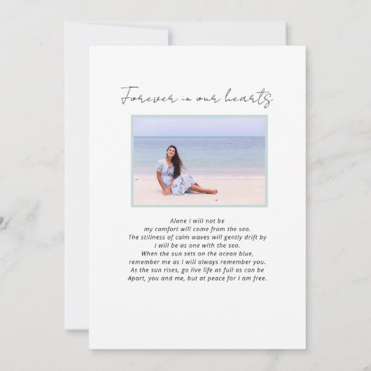 Viering van het leven Foto Tropische strand begraf Kaart (Achterkant)