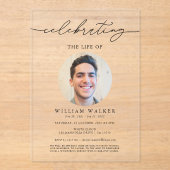 Viering van het leven Foto viering van het leven Acryl Uitnodigingen (Voorkant)