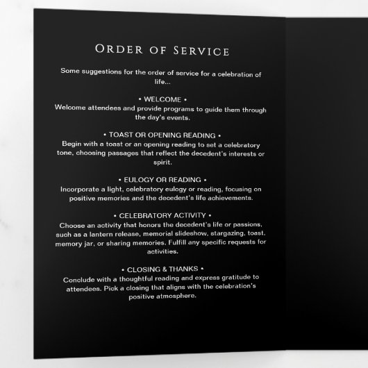 Viering van het leven Fotocollage begrafenis Drieluik Programma (Binnenzijde eerst)