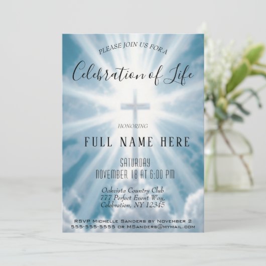 Viering van het leven - Fotoherdenking Kaart (Staand voorkant)