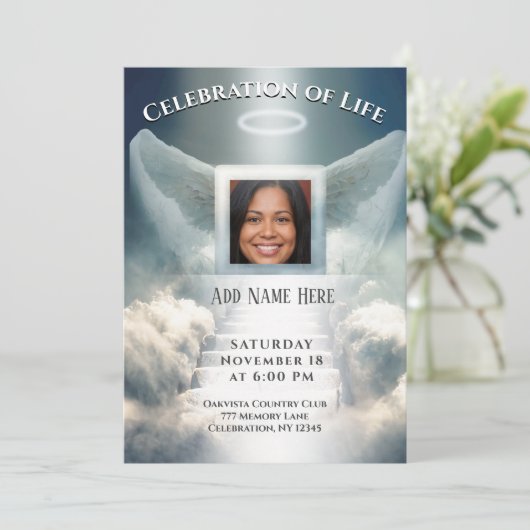 Viering van het leven - Fotoherdenking Kaart (Staand voorkant)