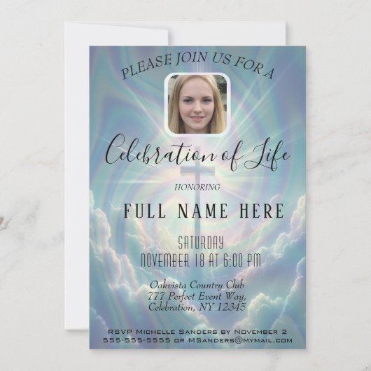 Viering van het leven - Fotoherdenking Kaart (Voorkant)