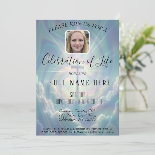 Viering van het leven - Fotoherdenking Kaart (Staand voorkant)