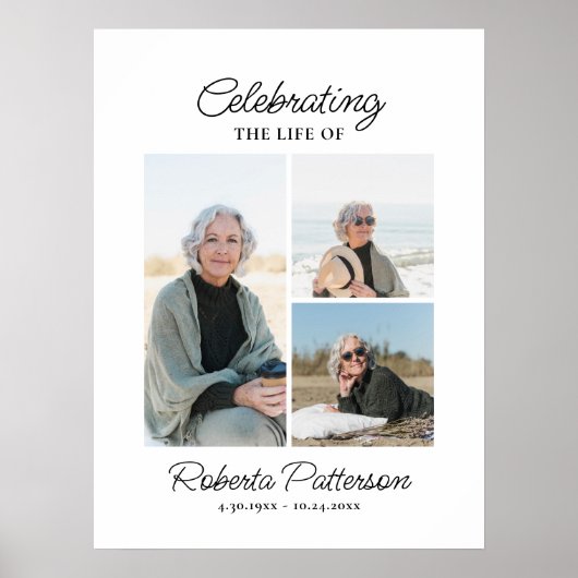 Viering van het leven Foto's, Memorial Welkom Poster (Voorkant)