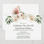 Viering van het leven | Funeral Eucalyptus Invitat Kaart (Voorkant / Achterkant)