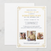 Viering van het leven Funeral Gold White Foto in Kaart (Voorkant / Achterkant)