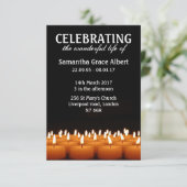 Viering van het leven. Funeral Invite. RSVP Kaartje (Staand voorkant)