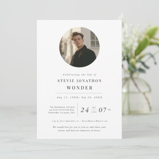 Viering van het leven Funeral Memorial Day Foto Kaart (Staand voorkant)