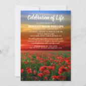 Viering van het leven | Funeral Memorial Poppy Fie Kaart (Voorkant)