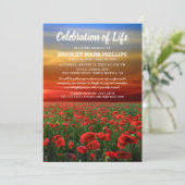 Viering van het leven | Funeral Memorial Poppy Fie Kaart (Staand voorkant)