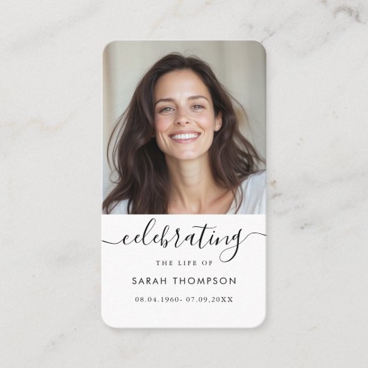 Viering van het leven Funeral Memorial Prayer Kaar Visitekaartje (Voorkant)