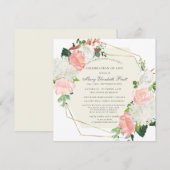 Viering van het leven Funeral Pink White Rose Flor Kaart (Voorkant / Achterkant)