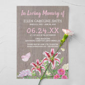 Viering van het leven | Funeral Rustic Floral Kaart