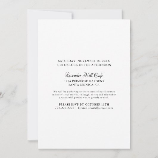 Viering van het leven | Funerale boom Kaart (Achterkant)