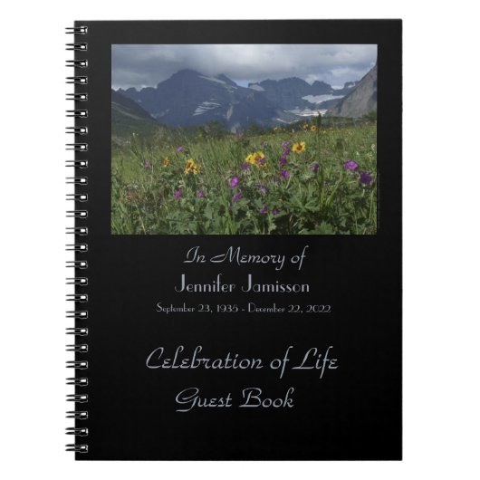 Viering van het leven gastboek Wildbloemen Glacier Notitieboek (Voorkant)