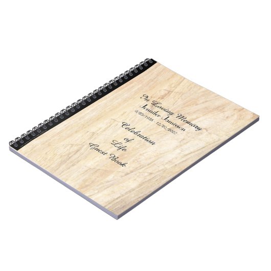 Viering van het leven Gastenboek, Faux Perkament Notitieboek (Linkerzijde)