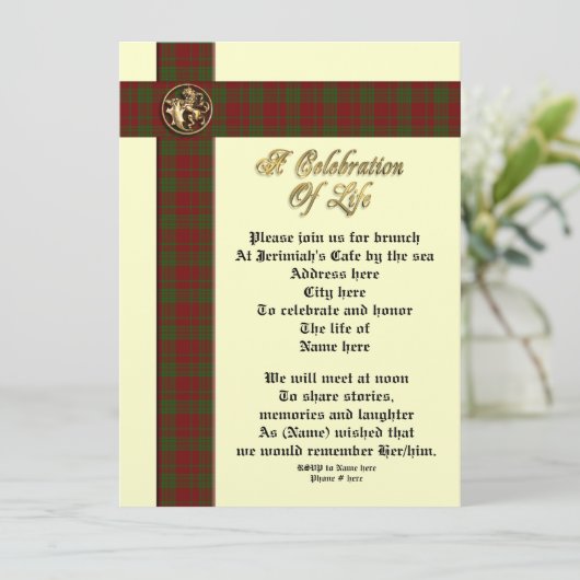 Viering van het leven gedenkuitnodiging voor man kaart (Staand voorkant)