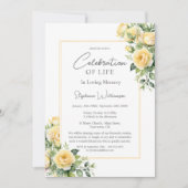 Viering van het Leven Gele Rozen Kaart (Voorkant)