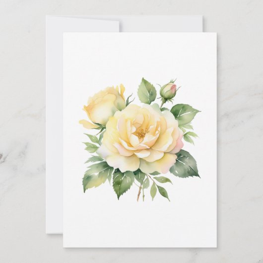 Viering van het Leven Gele Rozen Kaart (Achterkant)