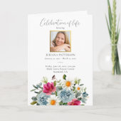 Viering van het leven geschilderd Bloemen begrafen Programma (Voorkant)