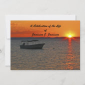 Viering van het leven Gevist Boot Zonsondergang Me Kaart (Voorkant)